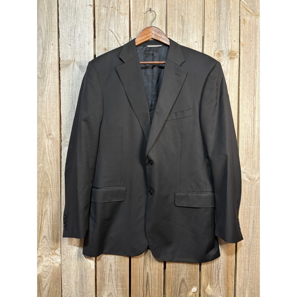 Canali Mens Black Two Button Suit Jacket Blazer Made in Italy Luxury Formal